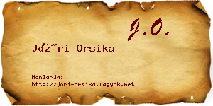 Jóri Orsika névjegykártya