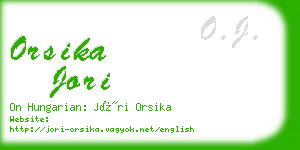 orsika jori business card